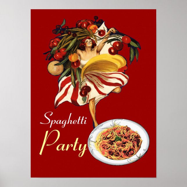 POSTER FÊTE DE SPAGHETTI DANSE, CUISINE ITALIENNE ET TOMA (Devant)
