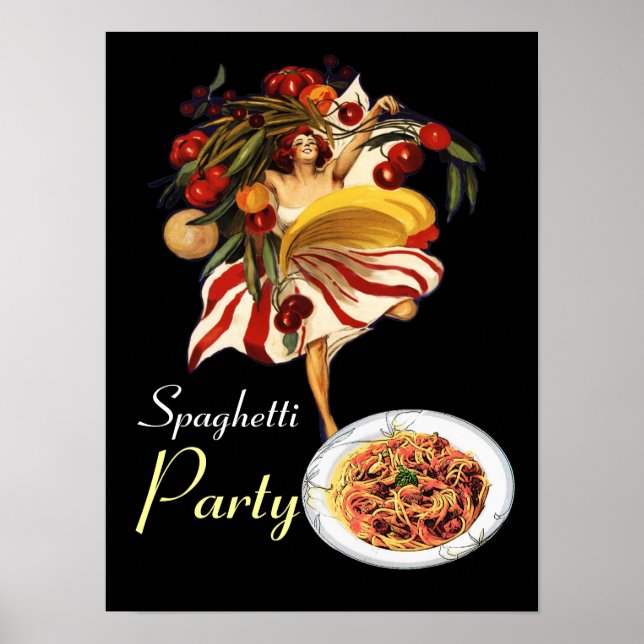 POSTER FÊTE DE SPAGHETTIS DANSE, CUISINE ITALIENNE ET TOM (Devant)