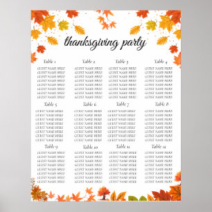 Poster Fête de Thanksgiving Automnale et Cosy