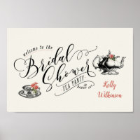 Fête de thé de mariage avec typographie vintage