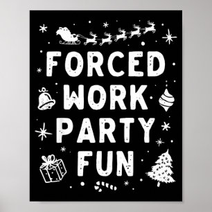 Poster Fête de travail forcé vintage amusant Joyeux Noël