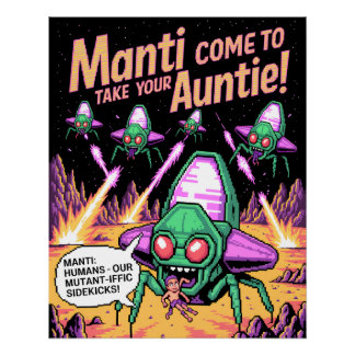 Poster Fête d'enlèvement d'aliens de Manti ! Defender Ar