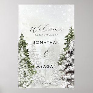 Poster Fête des arbres d'hiver accueil signe mariage