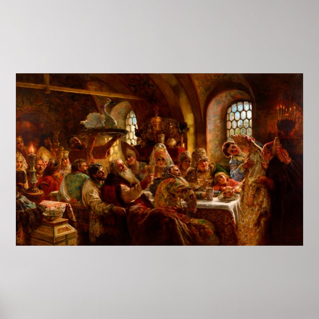 Poster Fête des Mariages de Boyar par Konstantin Makovsky (Devant)