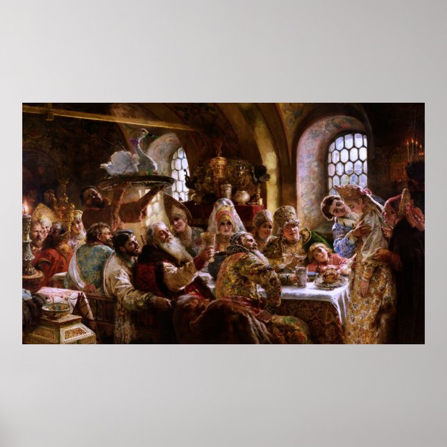 Poster Fête des Mariages de Boyar par Konstantin Makovsky (Devant)