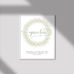 Poster Fête des mariées à fleurs blanches classiques Open