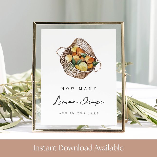 Poster Fête des mariées à goutte de citron Guesser Jeu (Créateur téléchargé)