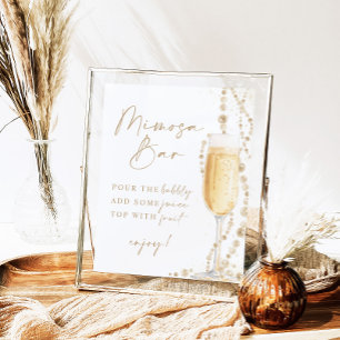 Poster Fête des mariées Barre Mimosa, perles et poursuite