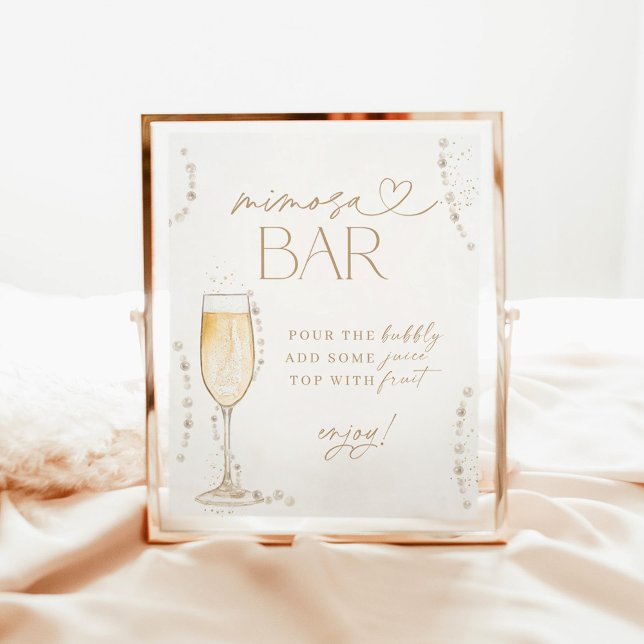 Poster Fête des mariées Barre Mimosa, perles et poursuite (Créateur téléchargé)
