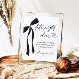 Poster Fête des mariées Black Bow Date Idées de nuit