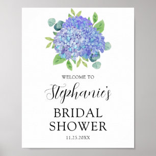 Poster Fête des mariées botanique Purple Hydrangea Bienve