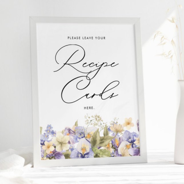 Poster Fête des mariées Cartes de recettes de thé nuptial (Créateur téléchargé)