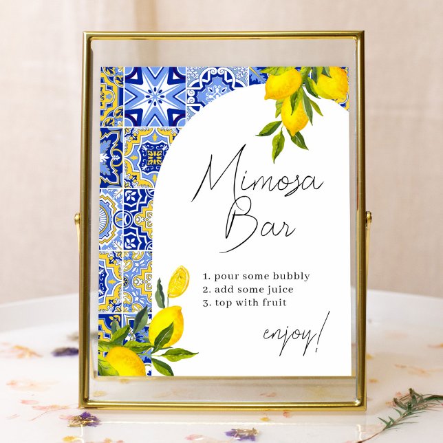 Poster Fête des mariées citron méditerranéenne Boho Mimos (Créateur téléchargé)