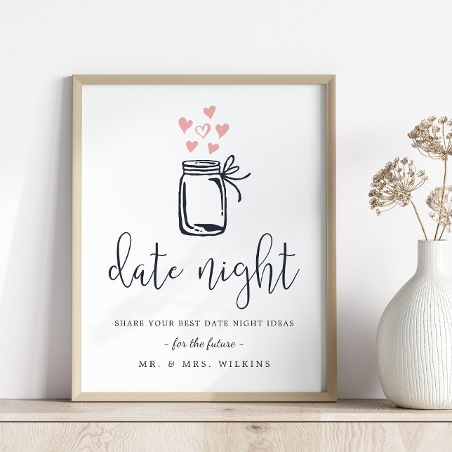 Poster Fête des mariées Date Jar de nuit (Créateur téléchargé)