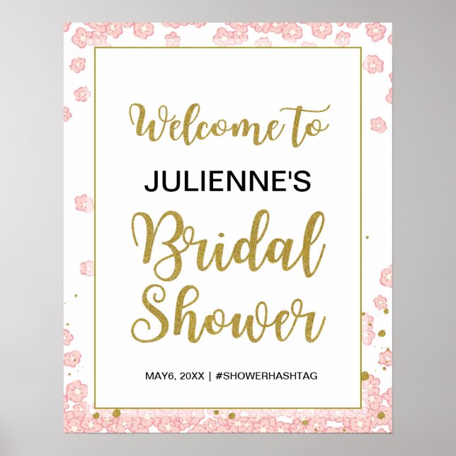 Poster Fête des mariées de bienvenue | Parties scintillan (Devant)