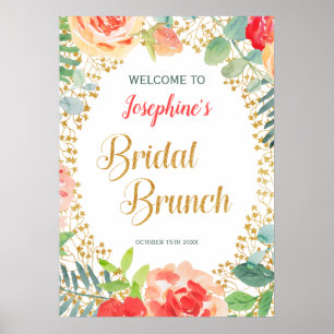 Poster Fête des mariées de Brunch Floral & Parties scinti