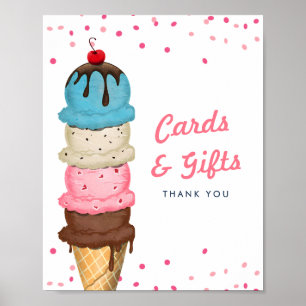 Poster Fête des mariées de cartes et cadeaux de crème gla