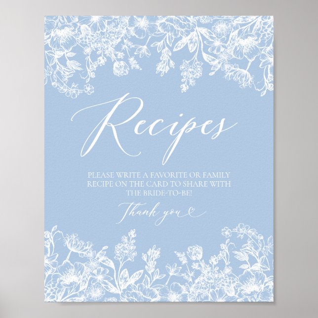 Poster Fête des mariées de la recette moderne bleu bleu b (Devant)