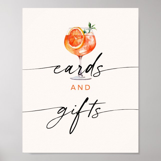 Poster Fête des mariées des cartes et cadeaux Aperol Spri (Devant)