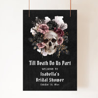 Fête des mariées du crâne floral d'Halloween noir