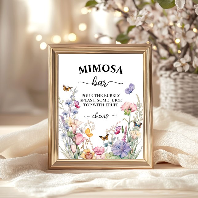 Poster Fête des mariées fleur sauvage Bloom 'Mimosa Bar' (Créateur téléchargé)