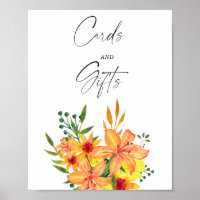 Fête des mariées Florale Orange - Cartes & Cadeaux