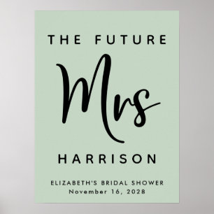 Poster Fête des mariées Futur Mme Sage personnalisé
