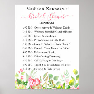 Poster Fête des mariées Itinéraire 🎀 Aquarelle Plan Flor