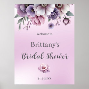 Poster Fête des mariées Lavender Aquarelle Florale