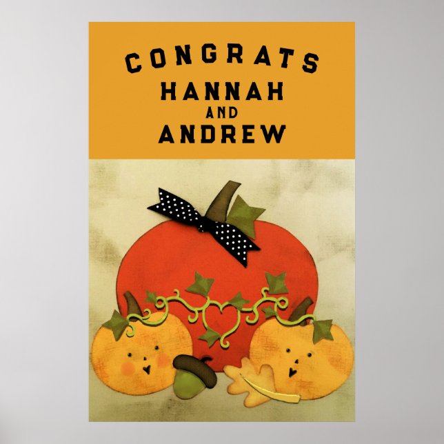 Poster Fête des mariées Mariage Félicitations (Devant)