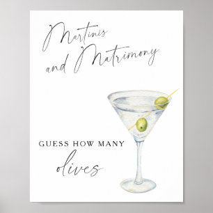 Poster Fête des mariées Martini - Combien d'olives