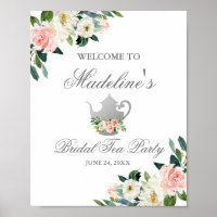 Fête des mariées rose Floral Tea Party Argent Bien