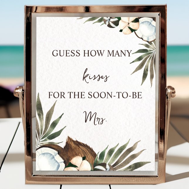 Poster Fête des mariées tropicale Hawaiienne florale et n (Créateur téléchargé)