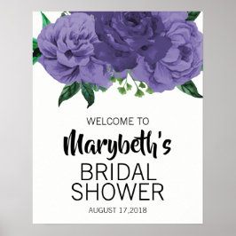 Poster Fête des mariées violet floral violet violet Affic