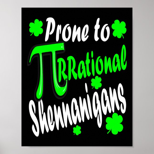 Poster Fête des Maths Professeur Pi Day St Patrick's Day  (Devant)