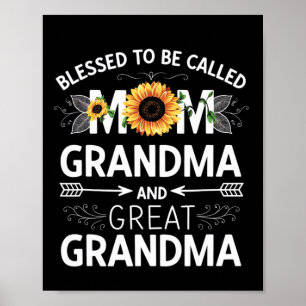 Poster Fête des mères bénie d'être appelée maman grand-mè