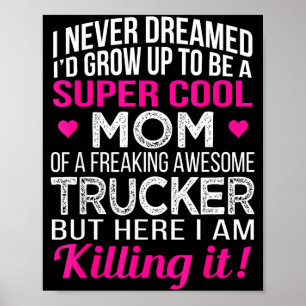 Poster Fête des mères camionneur super cool