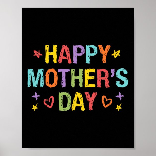 Poster Fête des mères pour enfants garçons Filles Joyeuse (Devant)