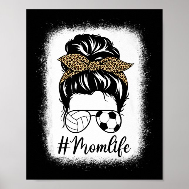 Poster Fête des mères Volley-ball et football Maman Vie M (Devant)