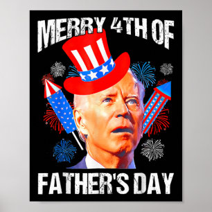 Poster Fête des pères 4 juillet Drôle Joe Biden Memorial