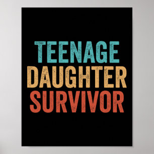Poster Fête des pères de la Fille adolescente Survivante