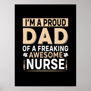 Poster Fête des pères Fier Père D'Une Infirmière