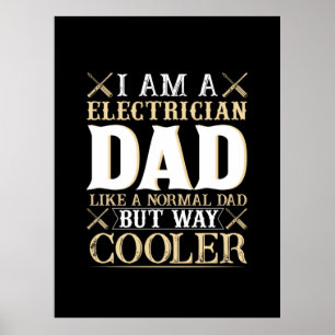 Poster Fête des pères Je Suis Un Électricien Papa