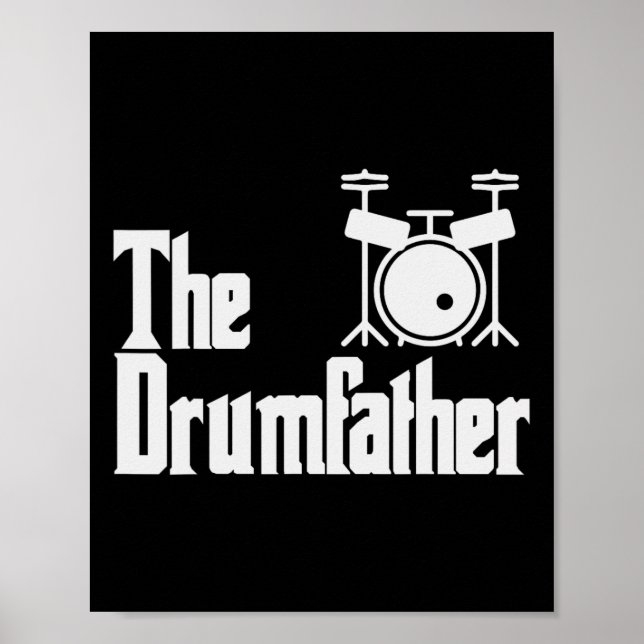 Poster Fête des pères Le Drum-père Drummer Musicien Papa  (Devant)
