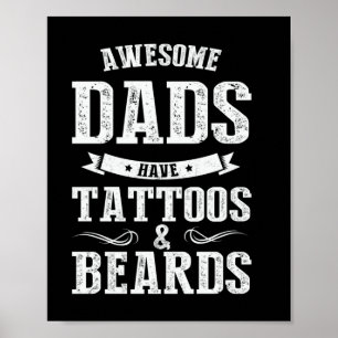 Poster Fête des pères Les Padas Géniaux Ont Des Tatouages