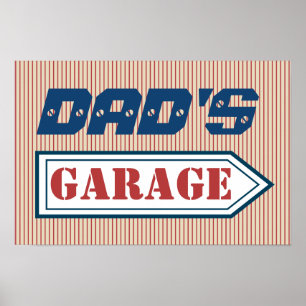 Poster Fête des pères mécanique pour hommes de papa Garag