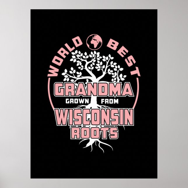 Poster Fête des pères | Meilleure grand-mère au monde (Devant)