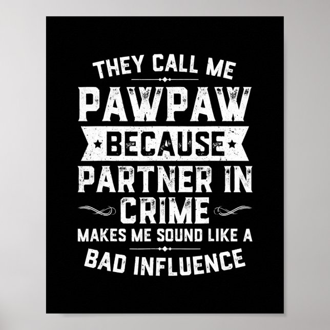 Poster Fête des pères On M'Appelle Pawpaw Parce Que Parte (Devant)