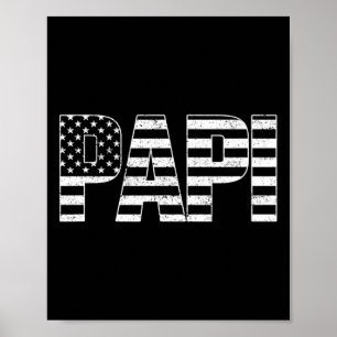 Poster Fête des pères papi patriotique américaine 4e drap