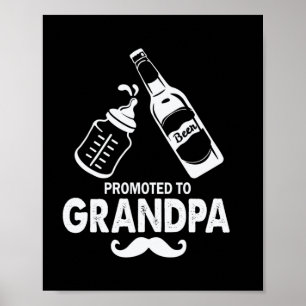 Poster Fête des pères Promue À Grand-Père